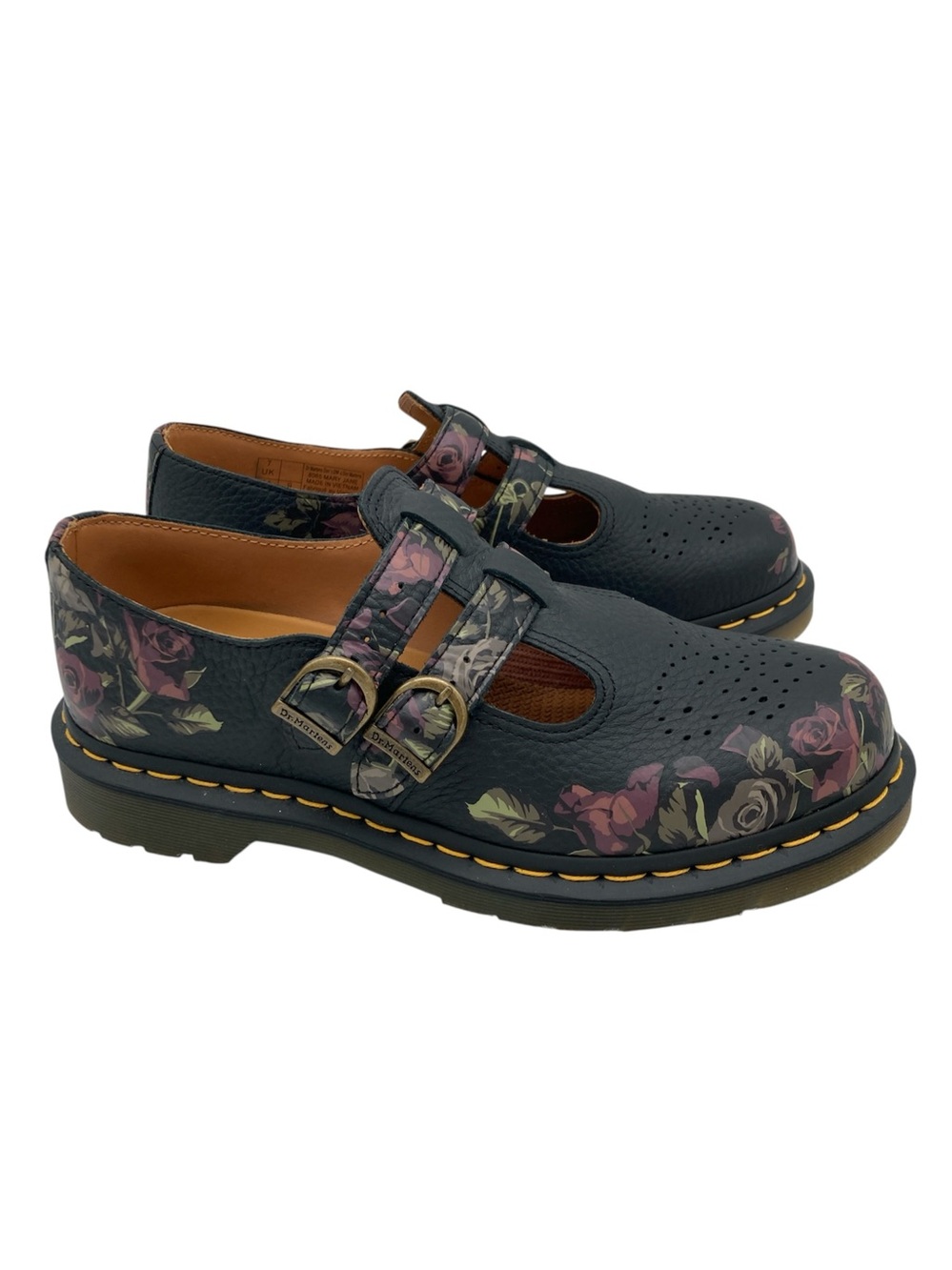 NWOT Dr Martens 8605 Nappa Leather Decayed Roses Mary Janes